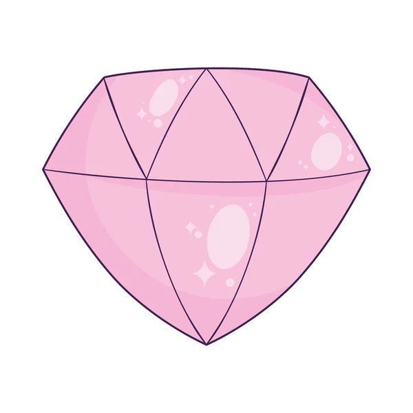 Rosa Diamant Sten Svartsjuk Ikon — Stock vektor