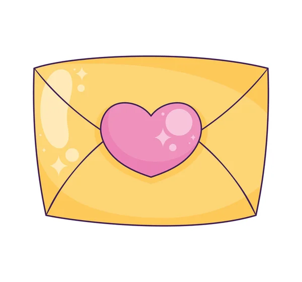 Heart Love Envelope Icon — Stock vektor