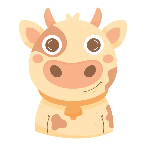 Lindo Animal Vaca Adorable Carácter — Vector de stock