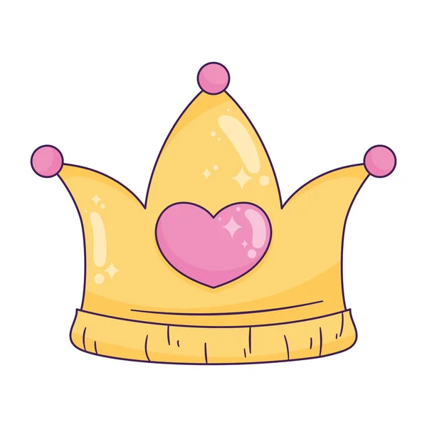 Сердце Любовь Короне Икона — стоковый вектор