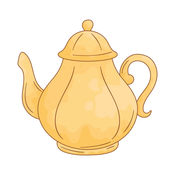 Gelbe Teekanne Küchenutensil Symbol — Stockvektor