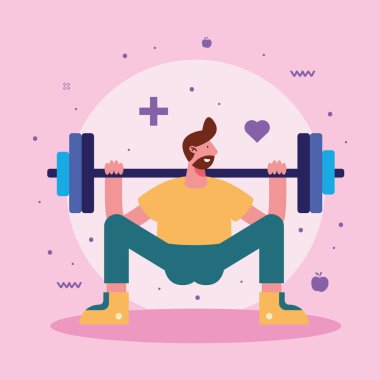 man lifting weight fitness character