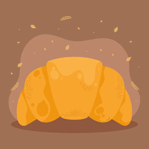 Delicious Croissant Pastry Product Icon — Vetor de Stock