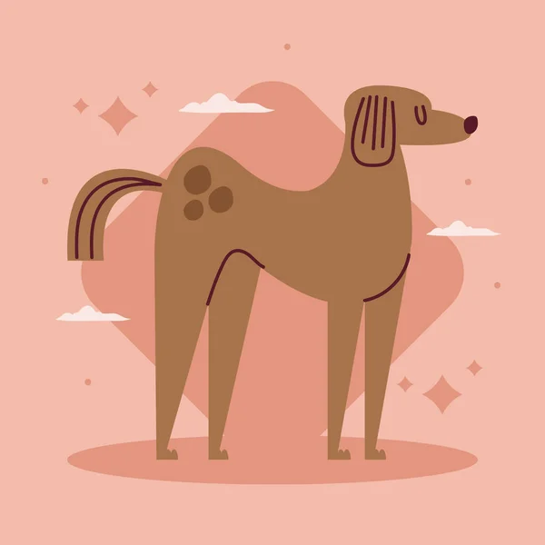 Personagem Animal Estimação Cão Marrom Bonito —  Vetores de Stock