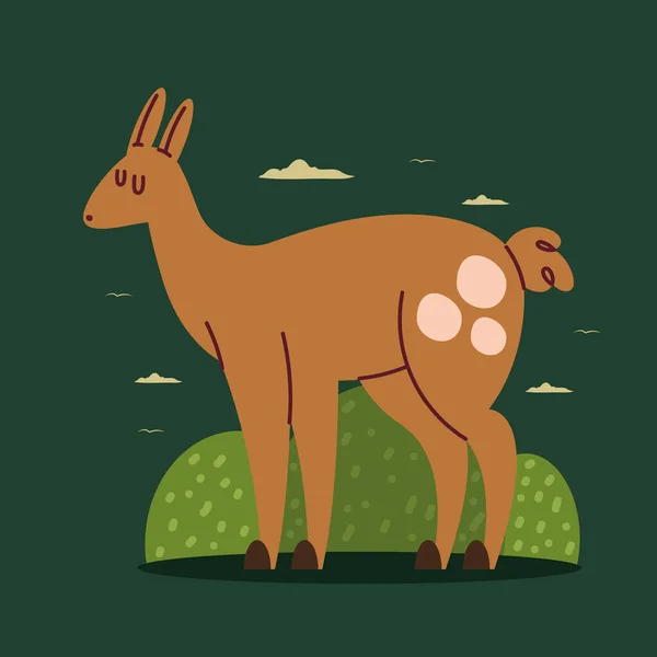 Cute Fawn Wild Animal Character — Archivo Imágenes Vectoriales