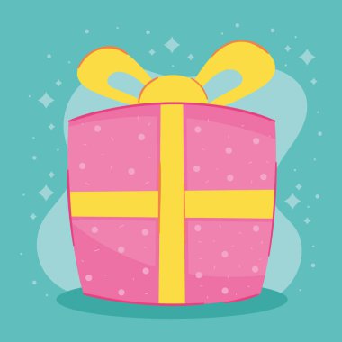 Pembe hediye kutusu hediye simgesi