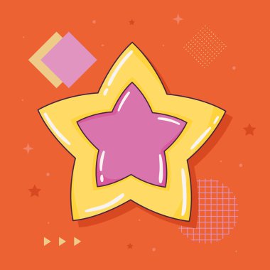 pink star retro style icon