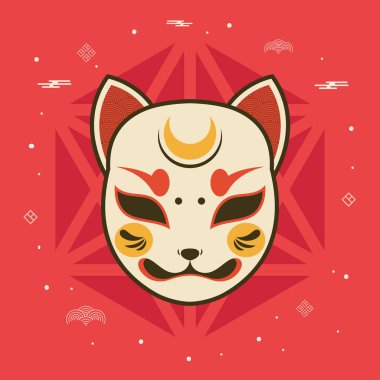 Japon kedi maskesi simgesi