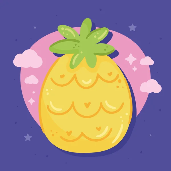 Färsk Ananas Frukt Frisk Ikon — Stock vektor