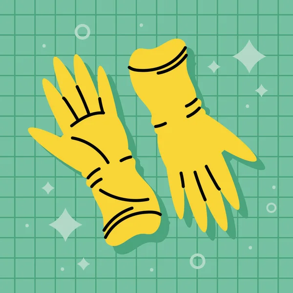 Gloves House Keeping Tool Icon — Stockový vektor