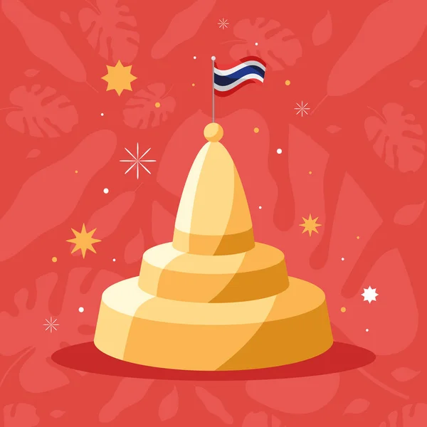 Songkran Pyramids Flags Icon — Stock vektor