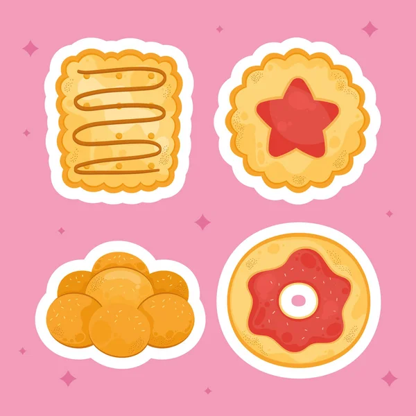 Biscuits Pâtisseries Pain — Image vectorielle