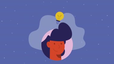 Genç kadın baş karakter animasyonu, 4k video animasyonu