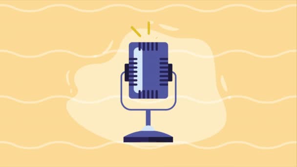 Mikrofon Audio Gerät Tech Animation Video Animiert — Stockvideo