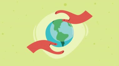 Dünya gezegeni ekoloji animasyonu, 4k video animasyonu