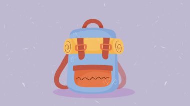 Kamp çantası ekipmanı animasyonu, 4k video animasyonu