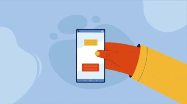 el kaldırma akıllı telefon cihazı teknolojisi, 4k video animasyonu