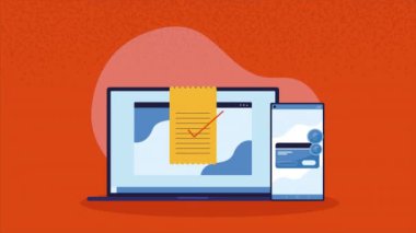 akıllı telefon aygıtlı dizüstü bilgisayar, 4k video animasyonu