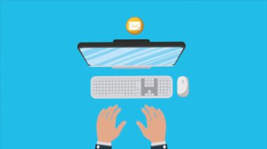 masaüstü bilgisayar aygıtı animasyonu, 4k video animasyonu