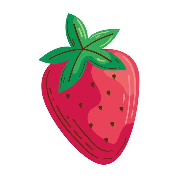 Frische Erdbeeren Obst Gesund Symbol — Stockvektor