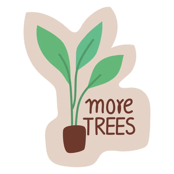 More Trees Ecology Stamp Icon — Stock Vector