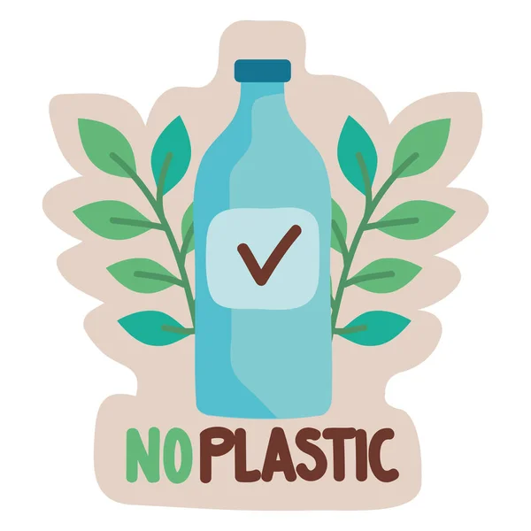 Bez Plastikowej Ikony Ekologicznej — Wektor stockowy