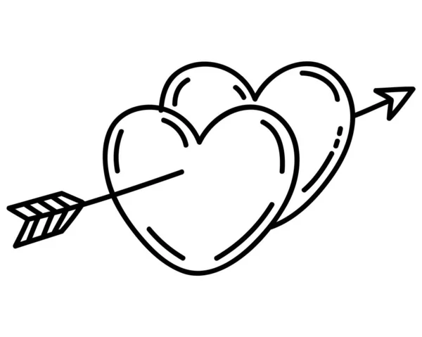 Herzensliebe Mit Pfeil Symbol — Stockvektor