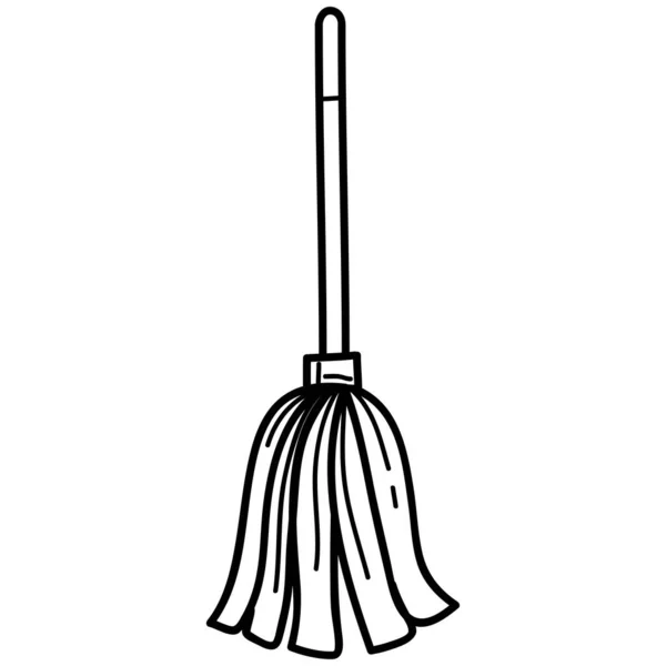 Mop House Keeping Doodle Icon — Stockový vektor