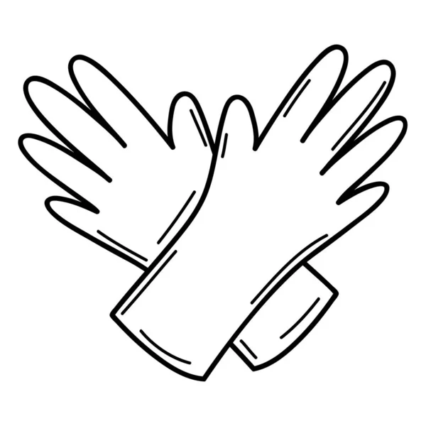Gloves House Keeping Doodle Icon — Stockvektor