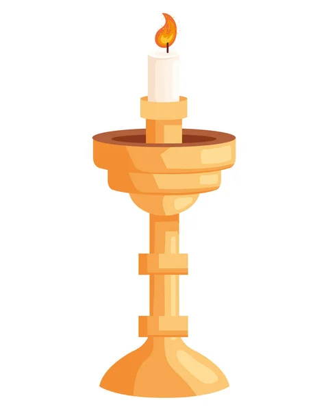 Golden Chandelier Candle Icon — Stock Vector