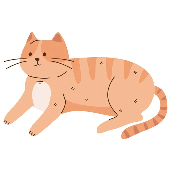 Orange Cat Lying Mascot Character — Wektor stockowy