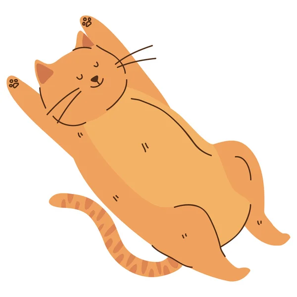 Orange Cat Playing Mascot Character — Vettoriale Stock