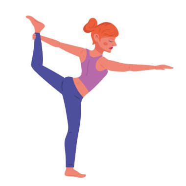 Yoga pozisyonundaki kadın karakter