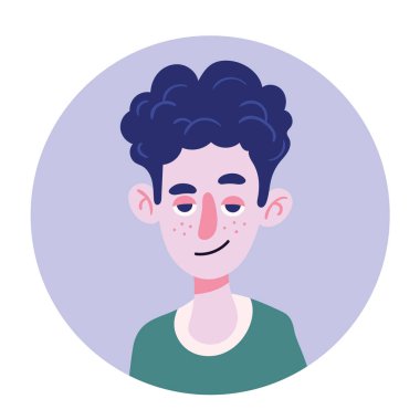 Mavi saçlı genç adam.