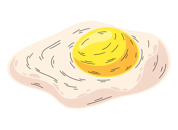 Egg Fried Breakfast Food Icon — Stock vektor