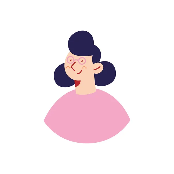 Mujer Vistiendo Personaje Perfil Blusa Rosa — Vector de stock