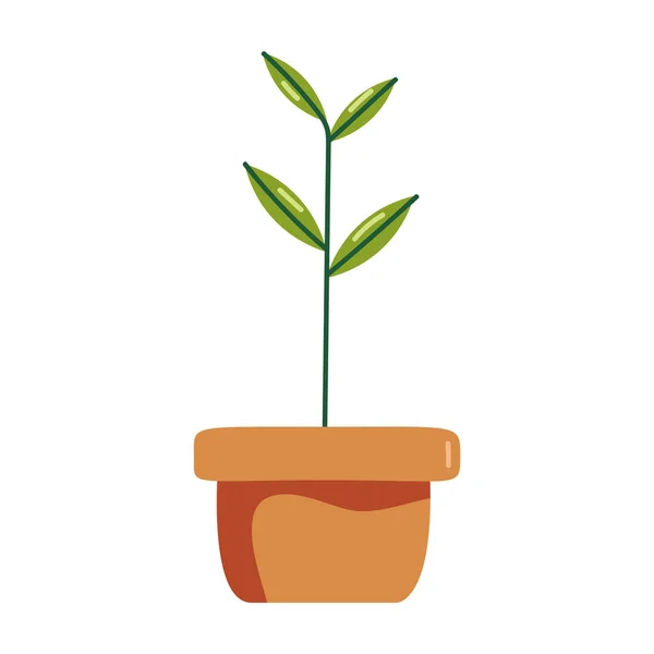 Houseplant Yellow Pot Icon — Stock Vector