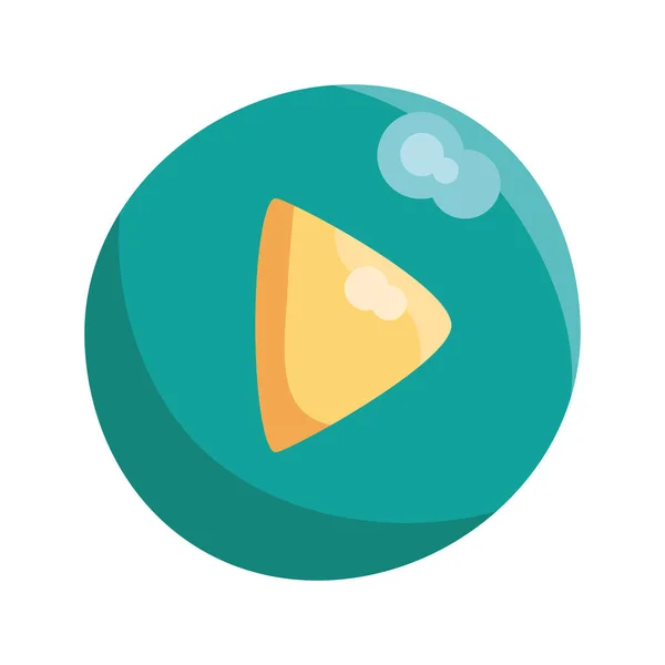 Green Play Button Technology Icon — Stock Vector