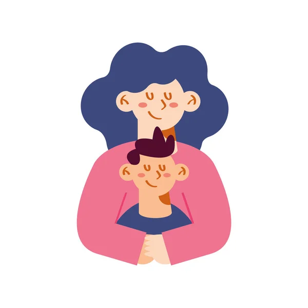 Mère Avec Fils Personnages Amour — Image vectorielle
