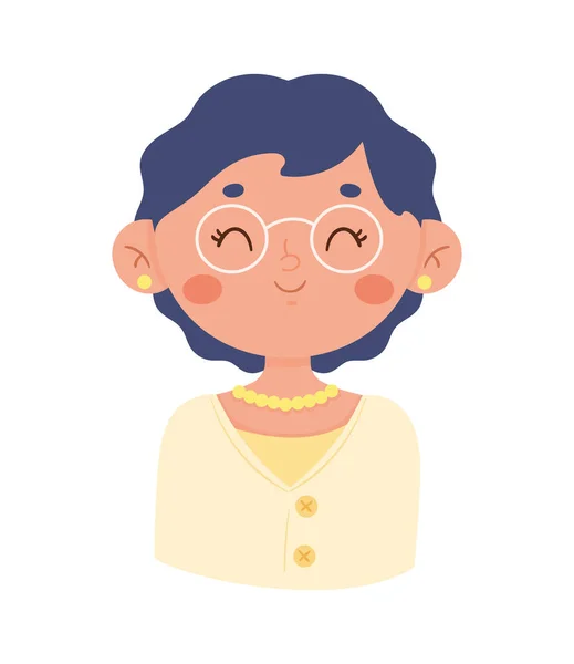 Glückliche Frau Mit Brillenfigur — Stockvektor