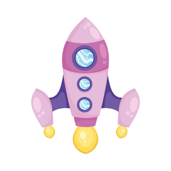purple rocket start up icon