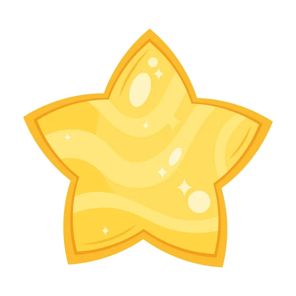 Złoty Symbol Gwiazdy Odizolowana Ikona — Wektor stockowy