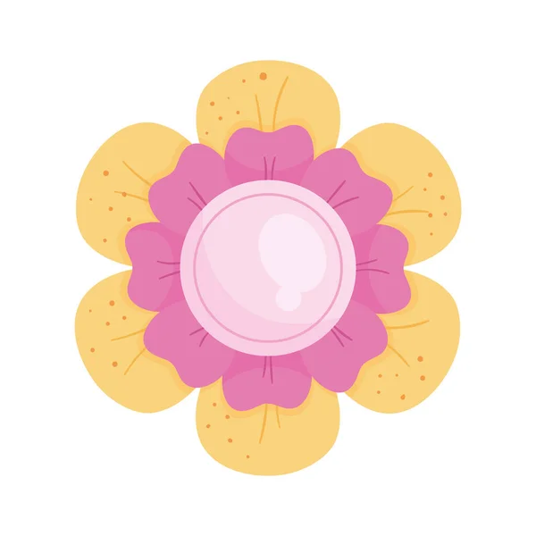 Icono Jardín Flor Amarilla Rosa — Vector de stock