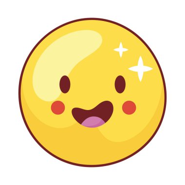 Neşeli gülümseme retro ve nostaljik ikon izole