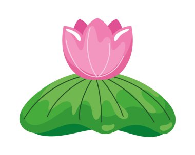 İzole pembe lotus çiçek simgesi