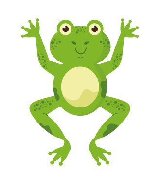 Gülen kurbağa maskotu ikonu izole edildi