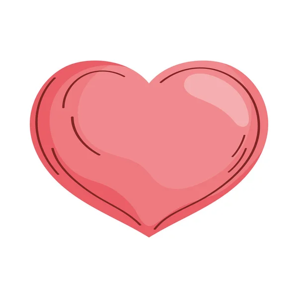 Coração Vermelho Amor Ícone Romântico — Vetor de Stock