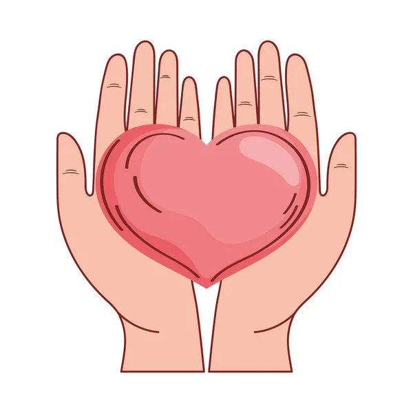 Eller Kalp Aşk Simgesini Kaldırıyor — Stok Vektör