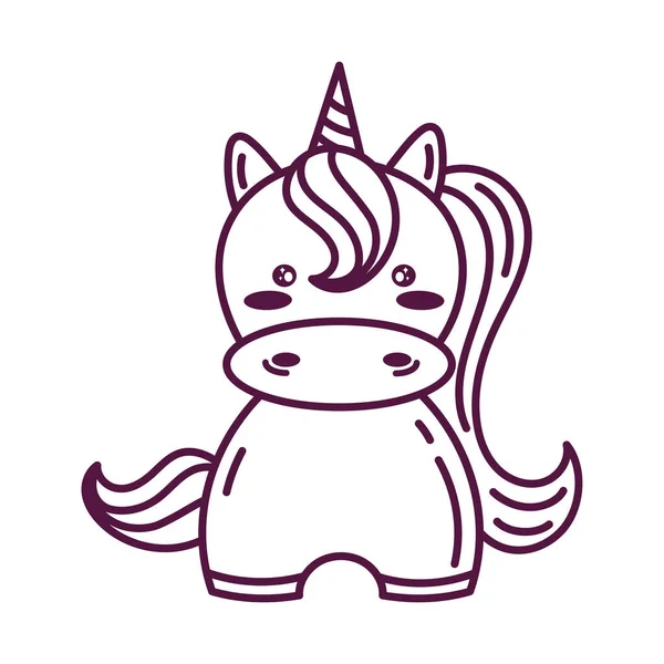 Petite Licorne Animal Doodle Icône Isolé — Image vectorielle