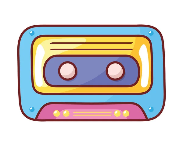 Stara Kaseta Audio Retro Nostalgiczna Ikona Izolowane — Wektor stockowy